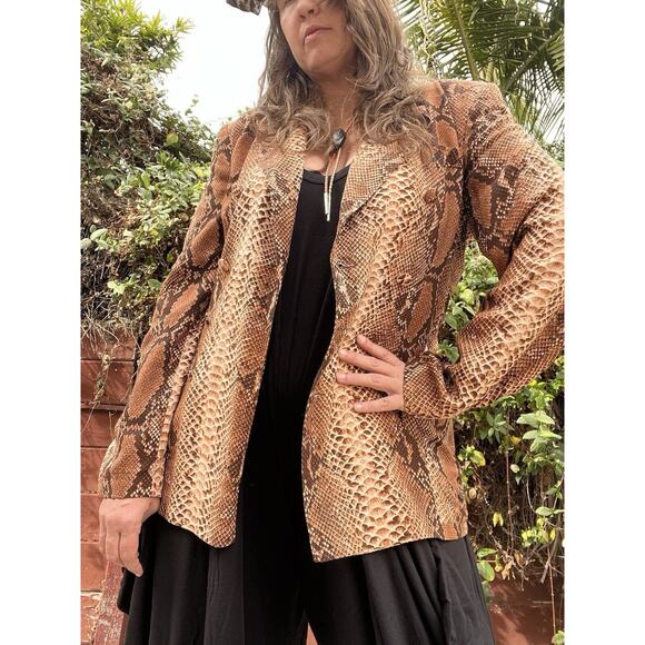 Jean Paul GAULTIER PARIS Python Print Rayon Jacket Size Large JPG - Picture 2 of 11